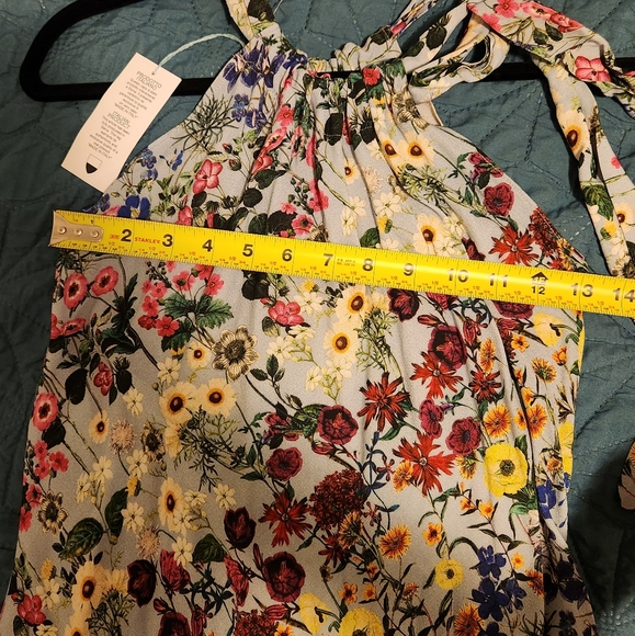 Italian Colorful Floral Haulter Dress - S - Picture 10 of 10